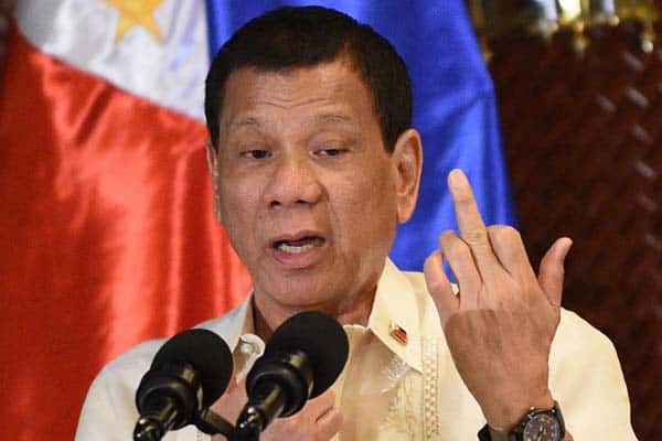 Philippine president Rodrigo Duterte angry