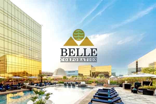 Belle Corporation logo in front of casino