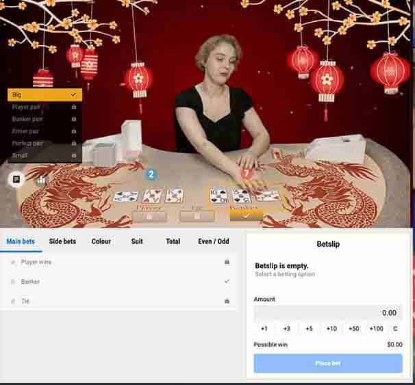 Live bet baccarat